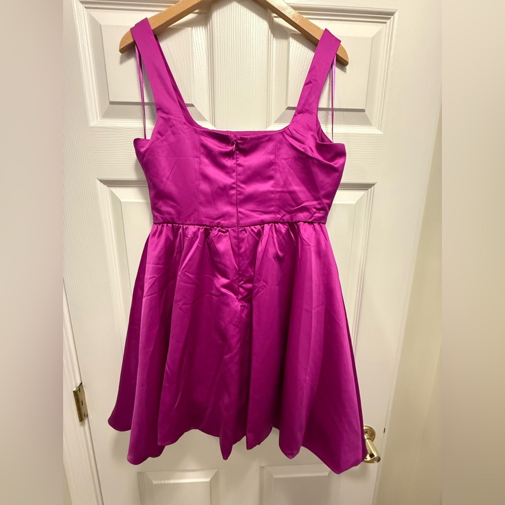 Pink Ruched A-line Prom Dress - Picture 4 of 9